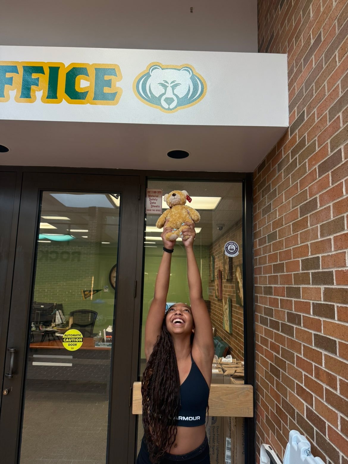 Stuffed animal with Rock Bridge Cheer