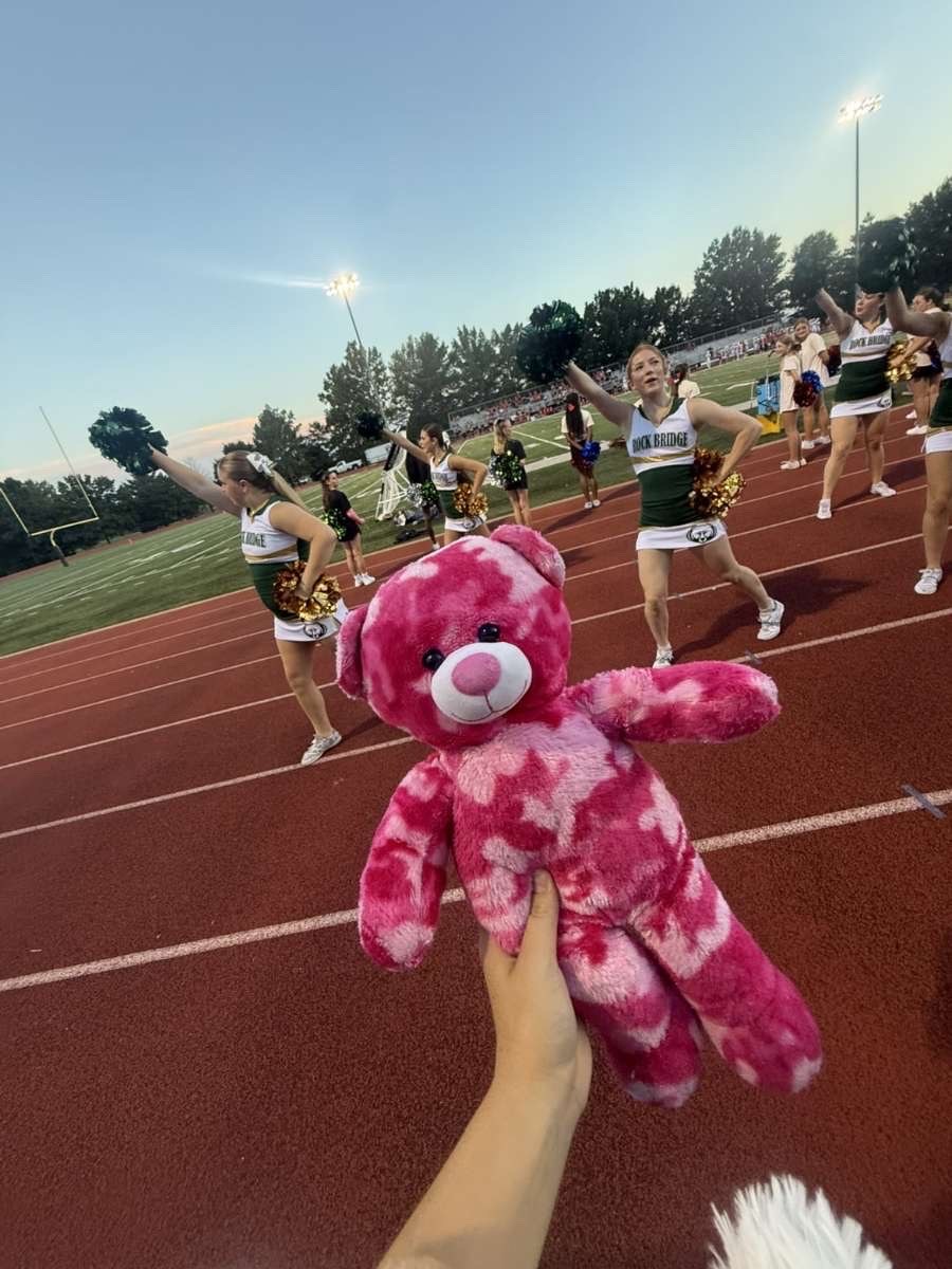 Stuffed animal with Rock Bridge Cheer