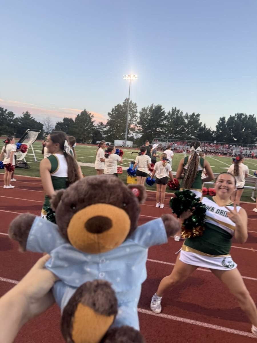 Stuffed animal with Rock Bridge Cheer
