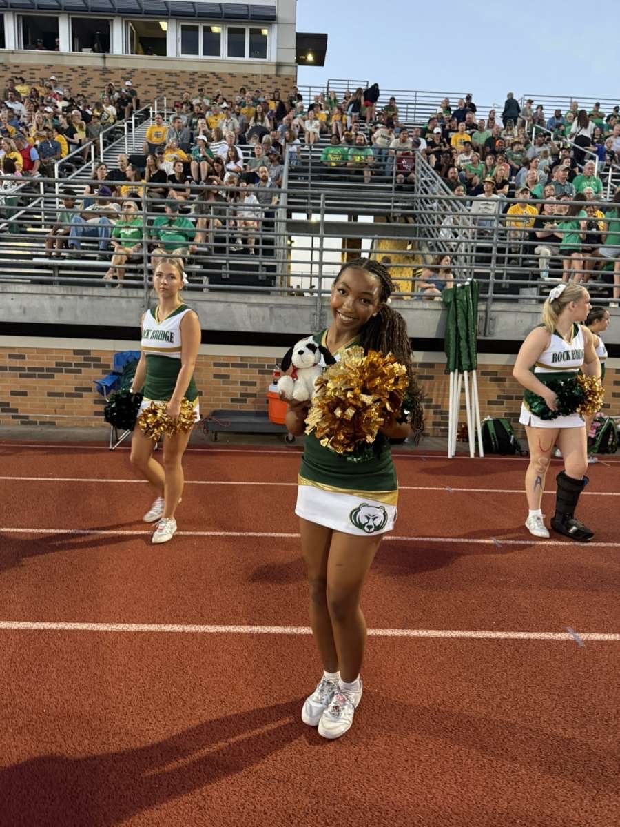 Stuffed animal with Rock Bridge Cheer